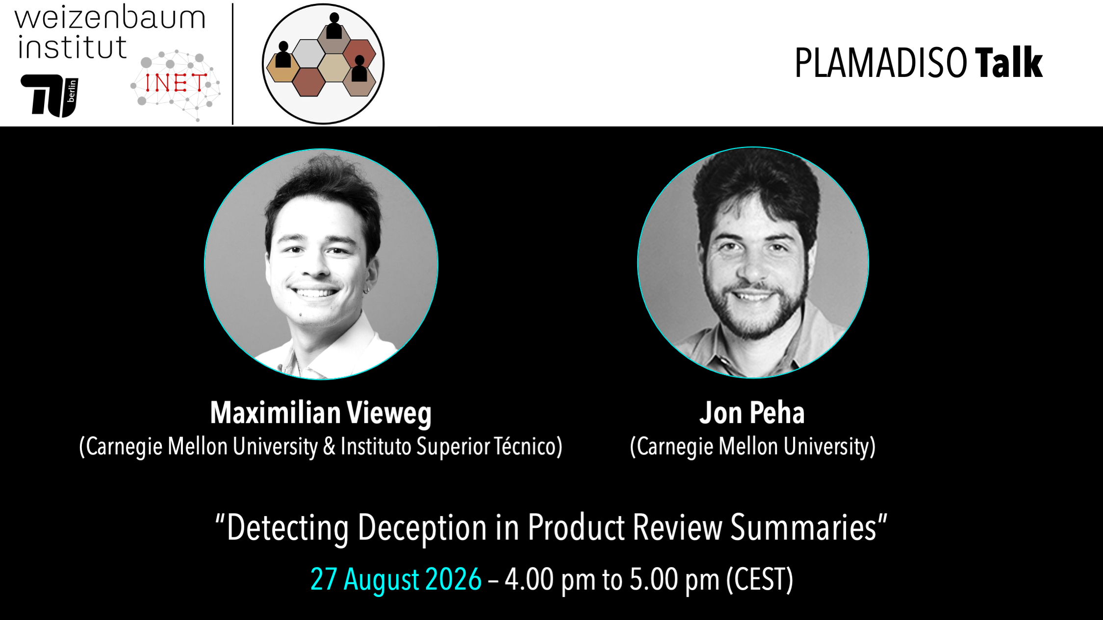 PLAMADISO Talk – Max Vieweg and Jon Peha